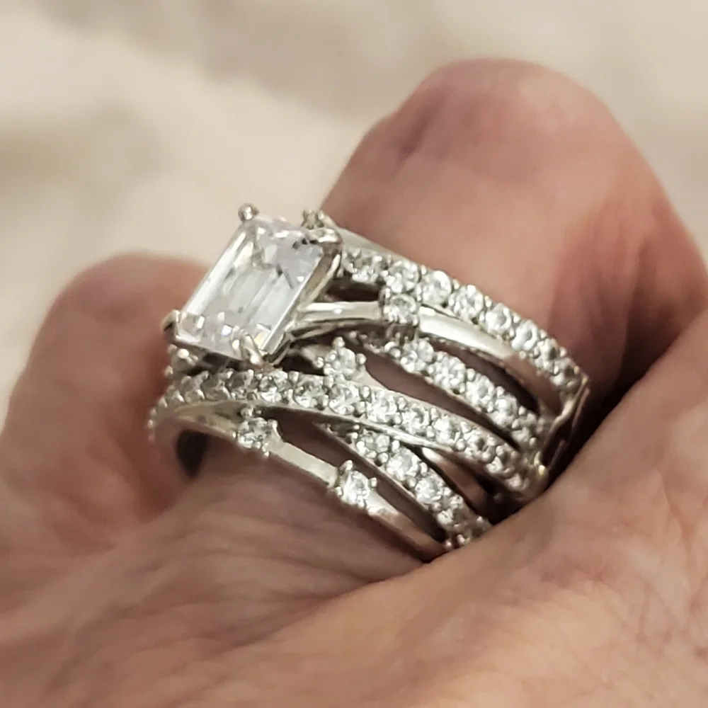 Sterling Silver Diamond Cz Ring